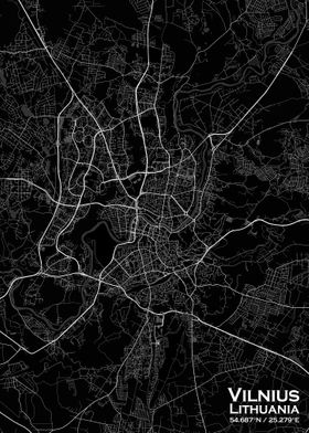 Vilnius Black Map