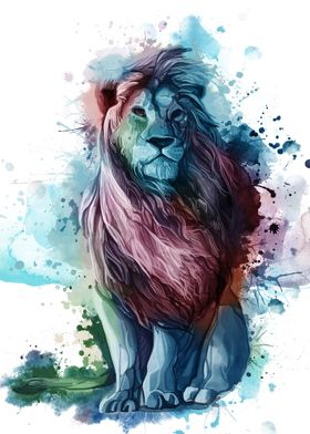 lion proud colorful