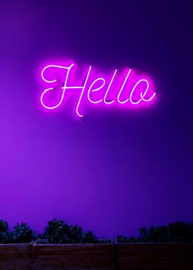 The Neon Hello text Art