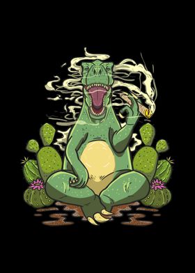 Trex Smoking Weed Cacti