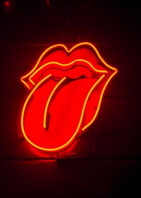 The red tongue out neon 