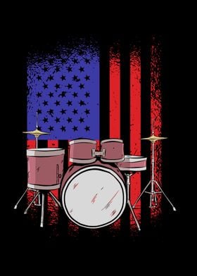 Drummer america flag usa