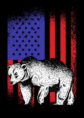 Bear america flag usa