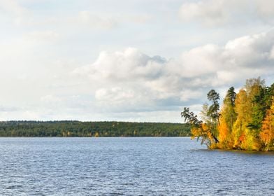 Lake Landscape During Fall