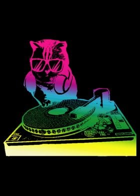 Funny DJ Cat Music' Poster by QQnicorn | Displate