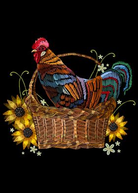 Cock Embroidery