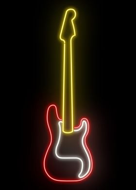 Bass Guitar Neon Sign