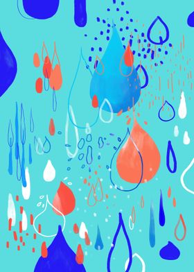 abstract rain drop drawing