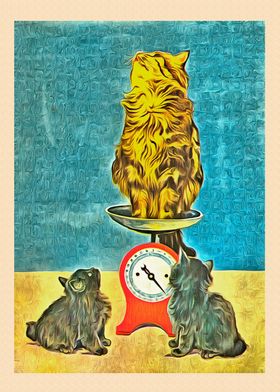 Vintage Cat Art Picture