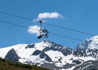 Mountain bike chairlift 