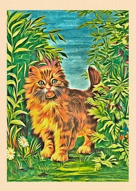 Vintage Cat Art Picture