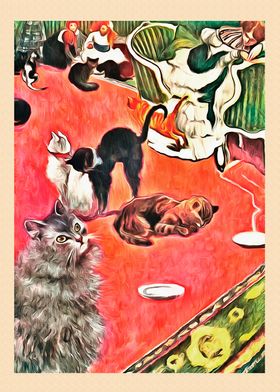 Vintage Cat Art Picture