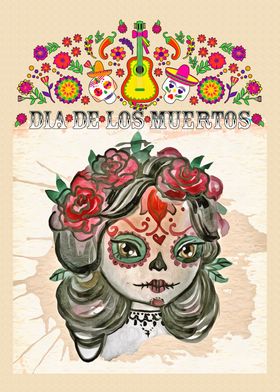 Catrina Sugar Skull Art