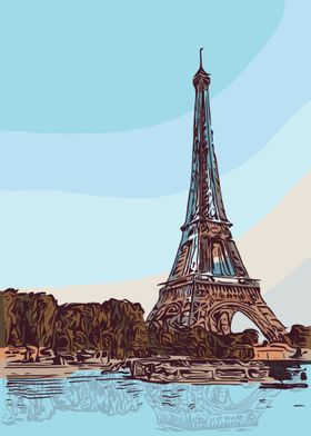 Eiffel Tower Illustration 