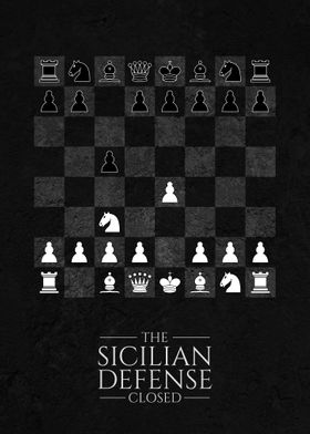 The Sicilian Defense Chess Opening Vintage Book Cover Poster Style | Art  Board Print