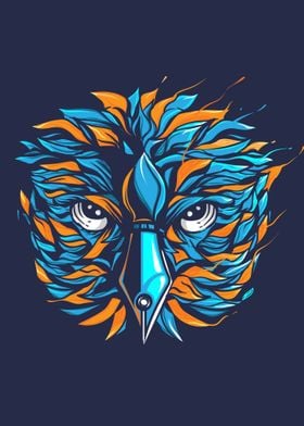 Abstract Colorful Owl