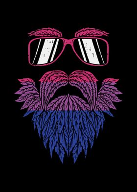 Weed Beard Bisexual Flag