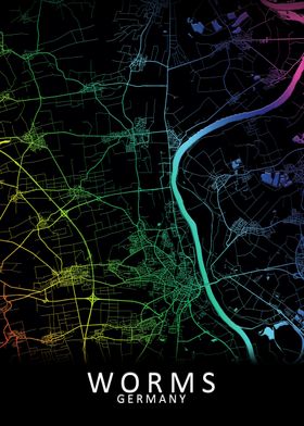 Worms Germany City Map