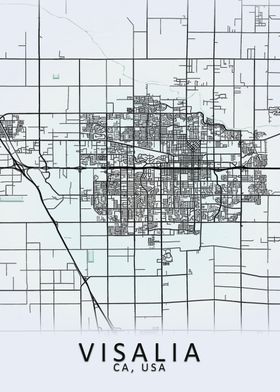 Visalia CA USA City Map