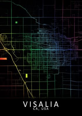 Visalia CA USA City Map