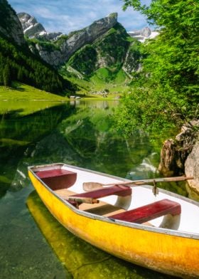 Boat in the Swiss Alps