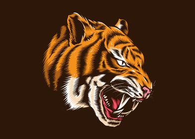 Anger tiger head 