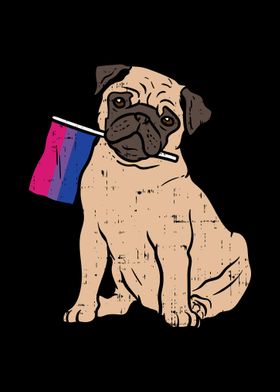 Pug Dog Bisexual Flag