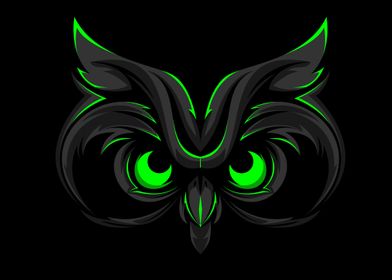 dark green owl