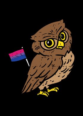 Bisexual Pride Flag Owl