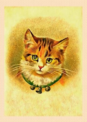 Vintage Cat Art Picture