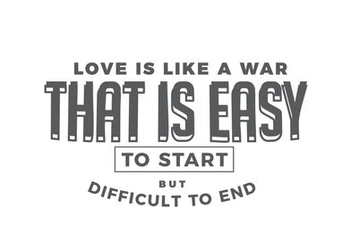 love is like a war