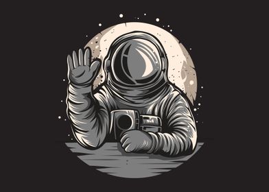 Astronaut detailed illustr