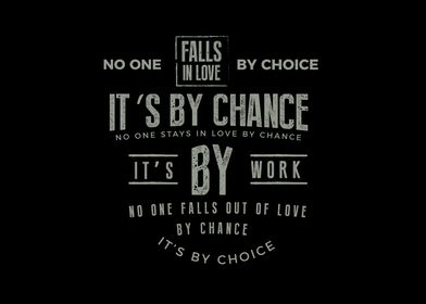 stays in love by chance