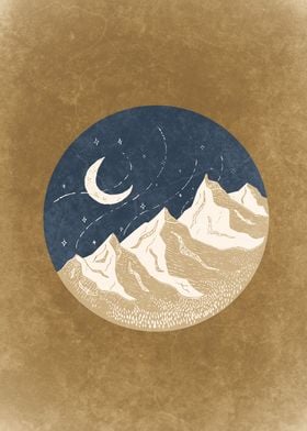 Windy Moon Light Mountain