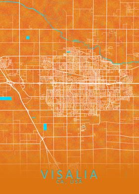 Visalia CA USA City Map