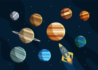 Galaxy  Flat illustration 