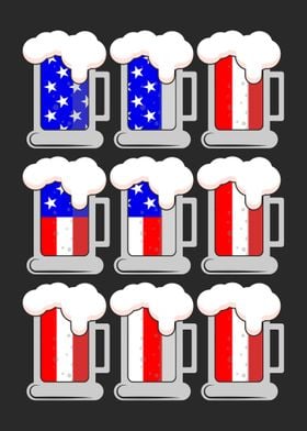 US Flag Patriotic Beer Mug