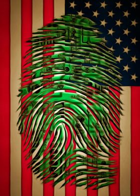 Fingerprint on the US flag