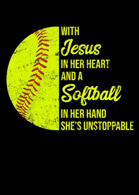 Softball Jesus in Heart