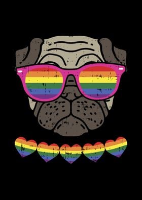 Pug Dog Heart LGBT