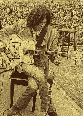 Neil Young Retro Vintage 9