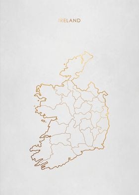 Gold Ireland Map