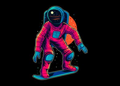 astronaut skateboarding