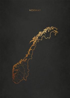 Gold Norway Map