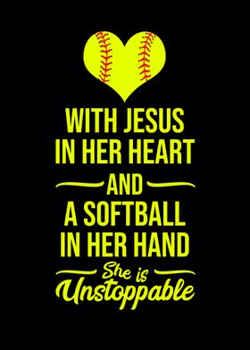 Softball Jesus in Heart