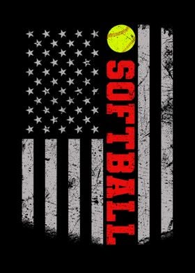 Softball American USA Flag