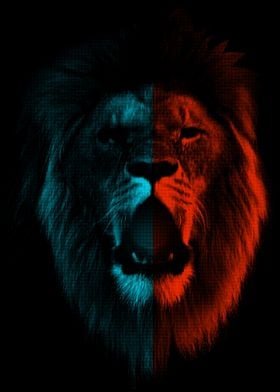 Lion Wild Big Cat Roar Metal Poster Print Eye Catcher Displate