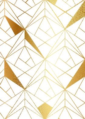 Low poly white and gold