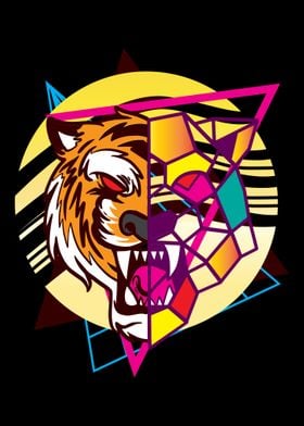 Half Tiger Half Polygonal 