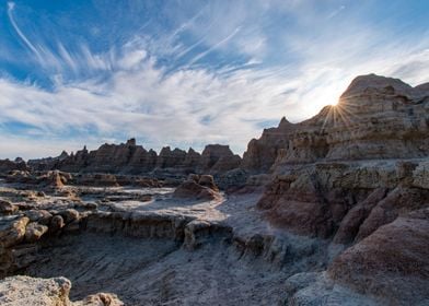 Badlands Serene Sunset